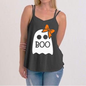 Ghost With Bow Boo Halloween Costume Women's Strappy Tank