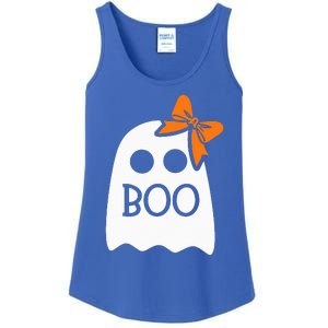 Ghost With Bow Boo Halloween Costume Ladies Essential Tank