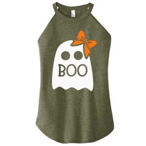 Ghost With Bow Boo Halloween Costume Women's Perfect Tri Rocker Tank