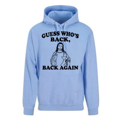 Guess Who's Back Again Funny Jesus Unisex Surf Hoodie