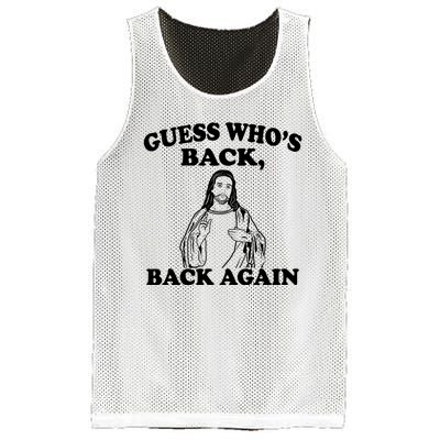 Guess Who's Back Again Funny Jesus Mesh Reversible Basketball Jersey Tank