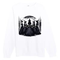 Girl Will Be Girl Witch Halloween Funny Witchy Vibes Women Gift Premium Crewneck Sweatshirt