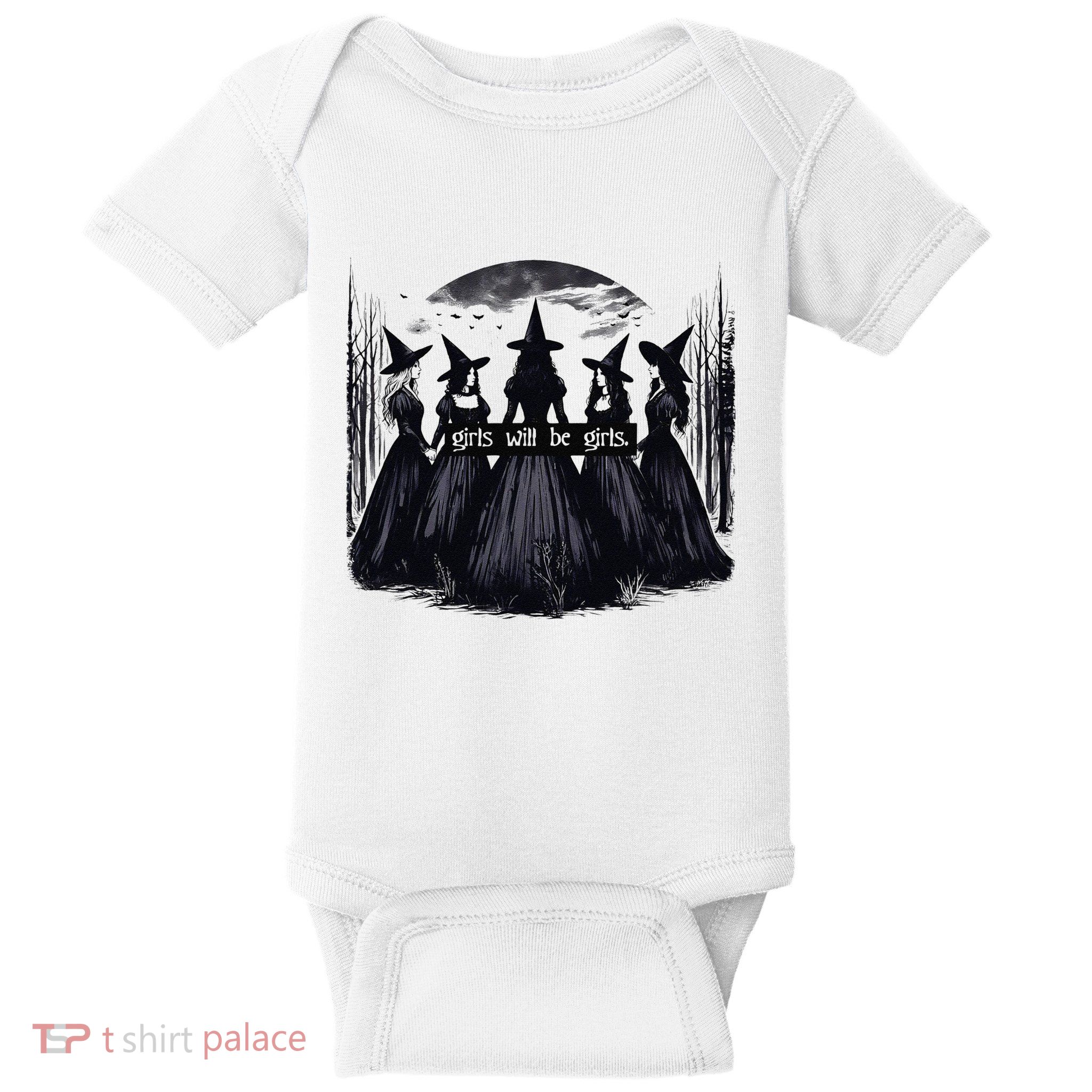 Girl Will Be Girl Witch Halloween Funny Witchy Vibes Women Gift Baby Bodysuit