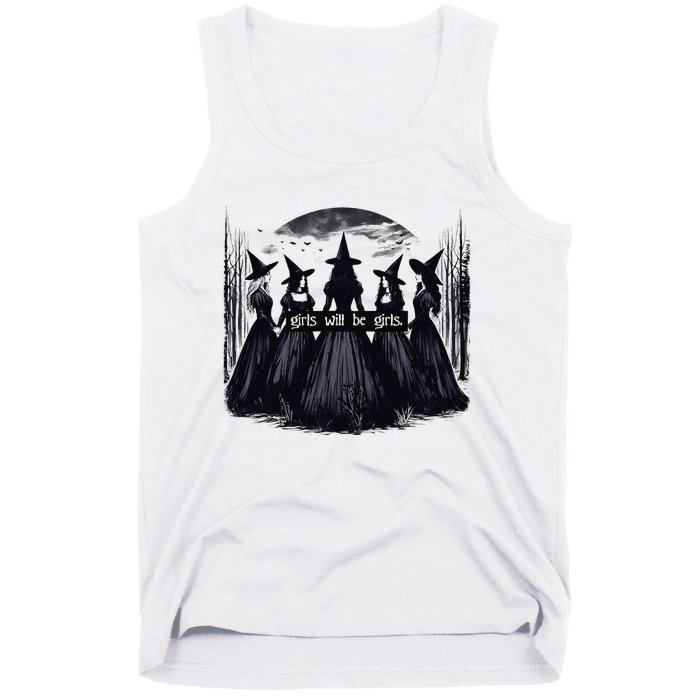 Girl Will Be Girl Witch Halloween Funny Witchy Vibes Women Gift Tank Top