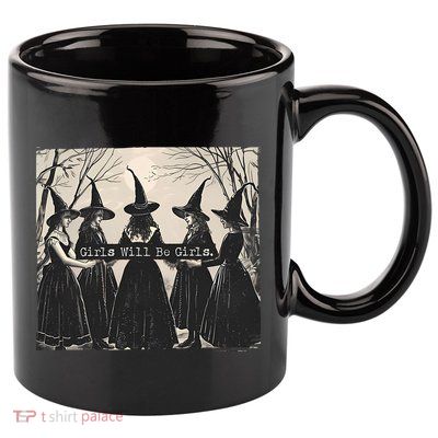 Girls Will Be Girls Halloween Witch 11oz C Handle Ceramic Mug