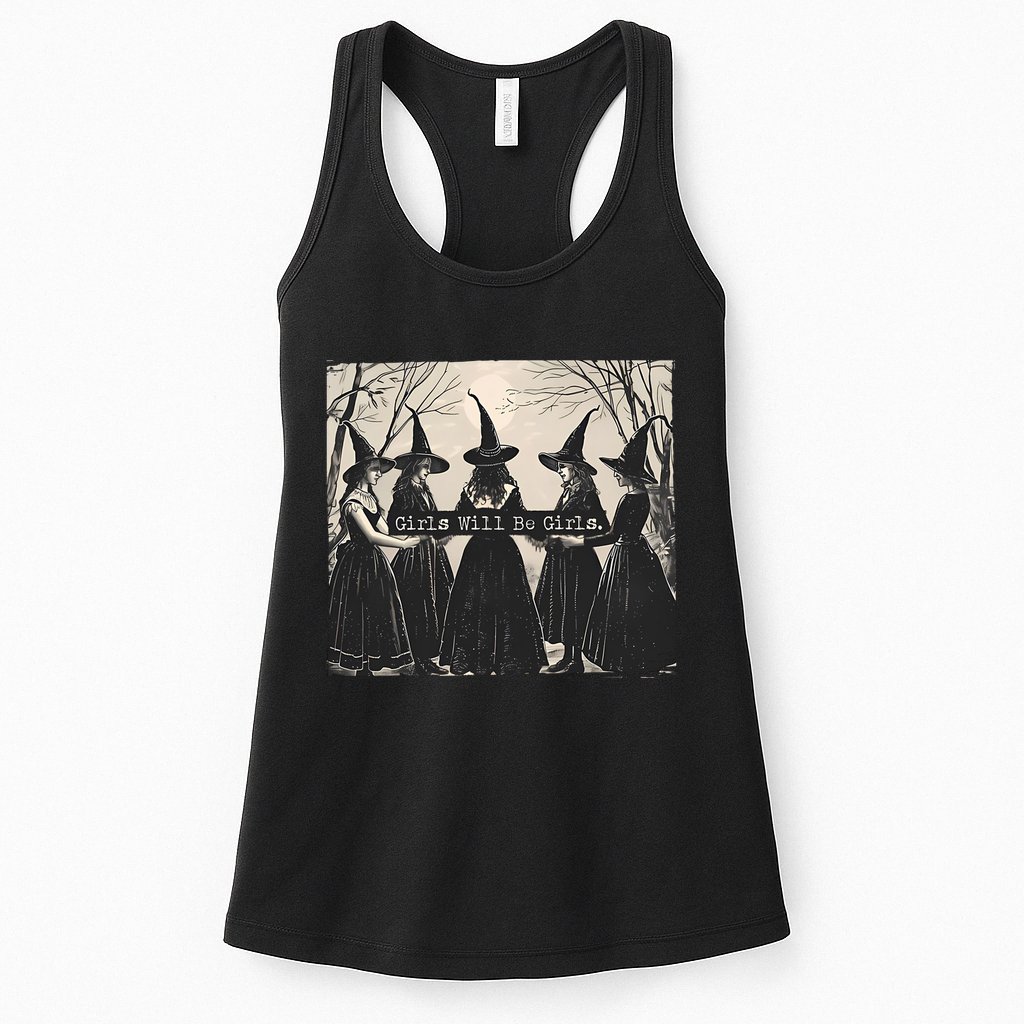 Girls Will Be Girls Halloween Witch Womens Tank Top