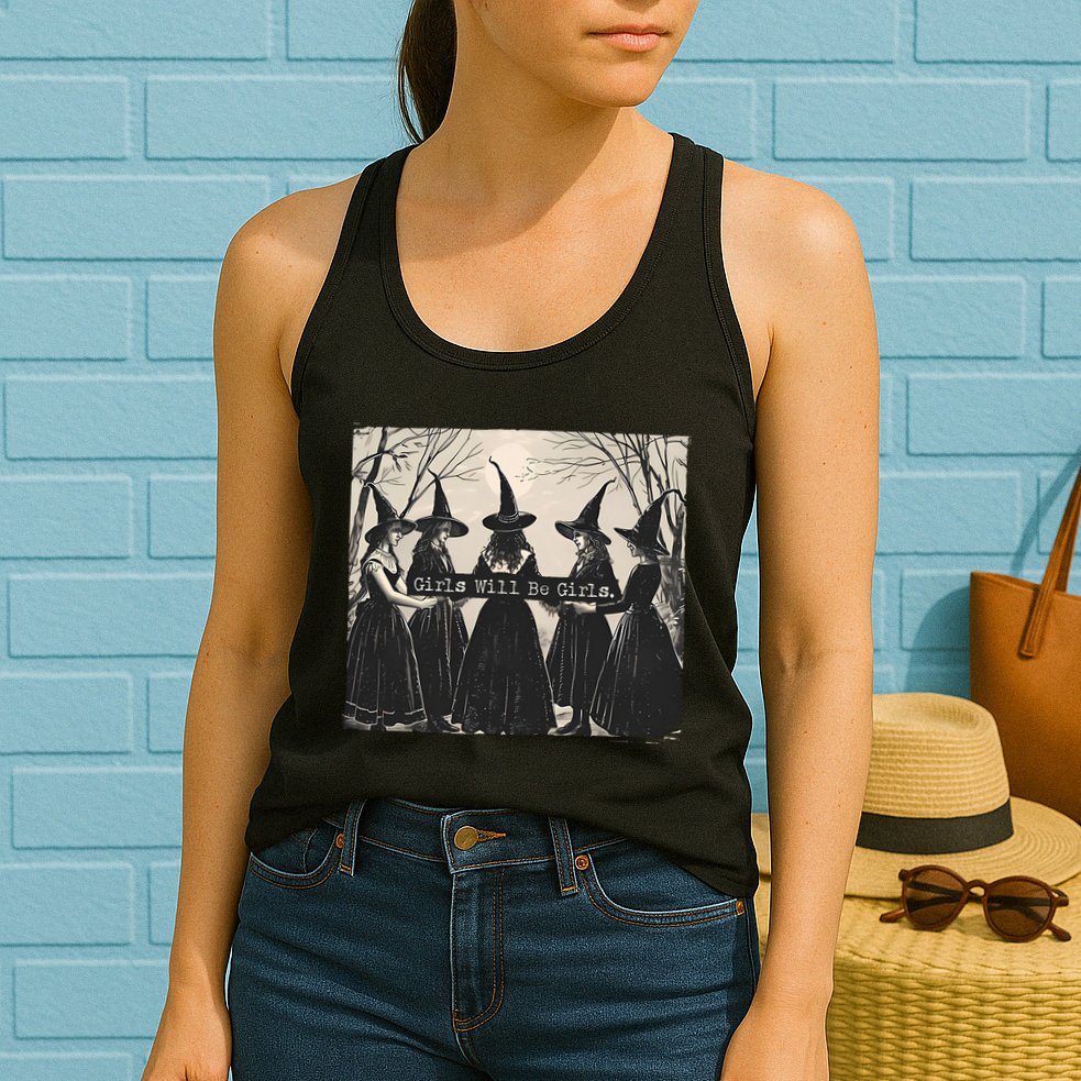 Girls Will Be Girls Halloween Witch Womens Tank Top