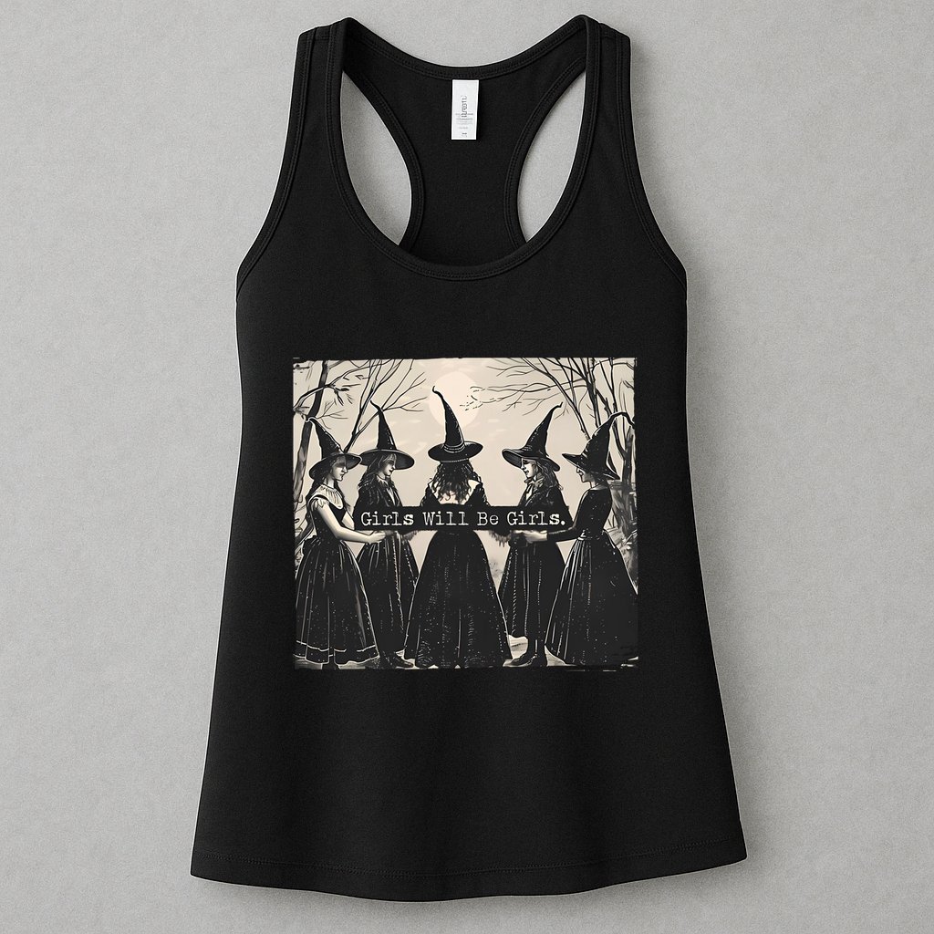 Girls Will Be Girls Halloween Witch Womens Tank Top