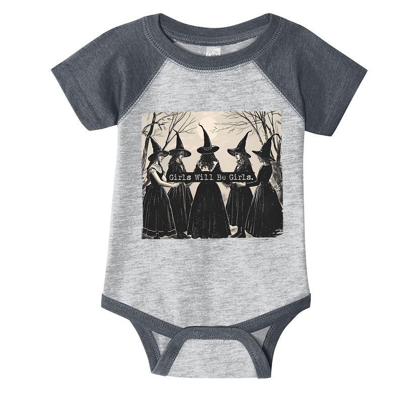 Girls Will Be Girls Halloween Witch Infant Baby Jersey Bodysuit