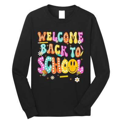 Groovy Welcome Back To School Teachers Long Sleeve Shirt