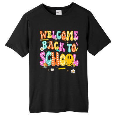 Groovy Welcome Back To School Teachers Tall Fusion ChromaSoft Performance T-Shirt