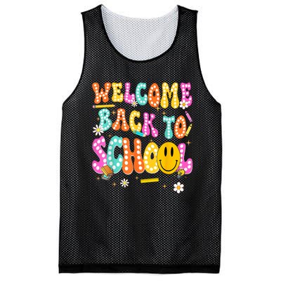 Groovy Welcome Back To School Teachers Mesh Reversible Basketball Jersey Tank