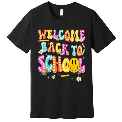 Groovy Welcome Back To School Teachers Premium T-Shirt