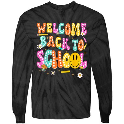 Groovy Welcome Back To School Teachers Tie-Dye Long Sleeve Shirt