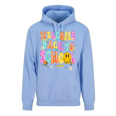 Groovy Welcome Back To School Teachers Unisex Surf Hoodie