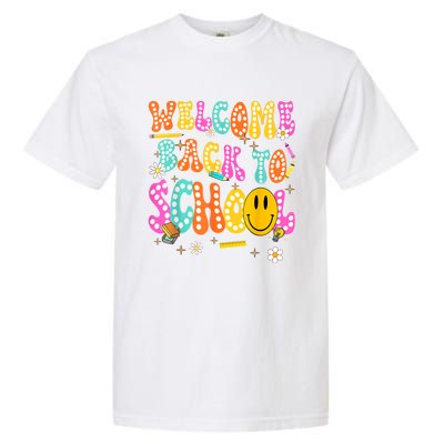 Groovy Welcome Back To School Teachers Garment-Dyed Heavyweight T-Shirt