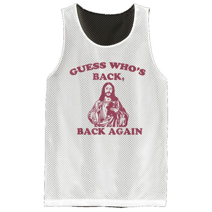 Guess Who's Back? Back Again Happy Easter! Jesus Christ Mesh Reversible Basketball Jersey Tank