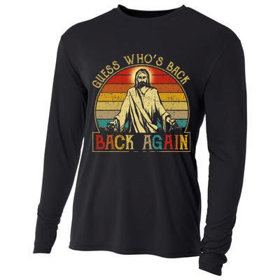Guess Whos Back Jesus Easter Funny Religious Cooling Performance Long Sleeve Crew