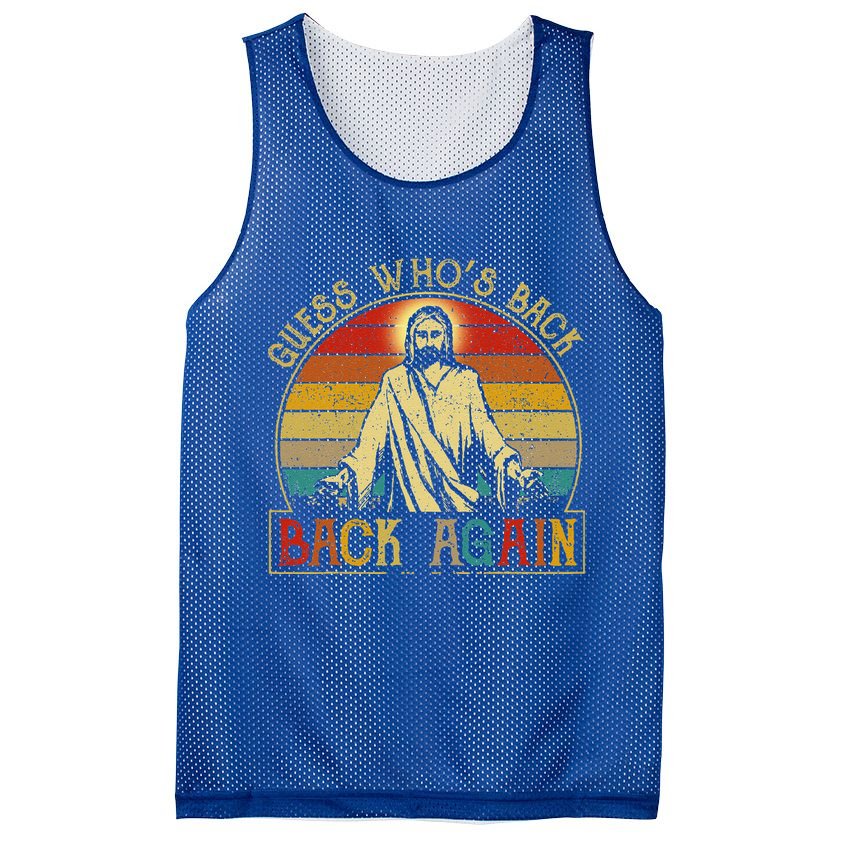 Guess Whos Back Jesus Easter Funny Religious Mesh Reversible Basketball Jersey Tank