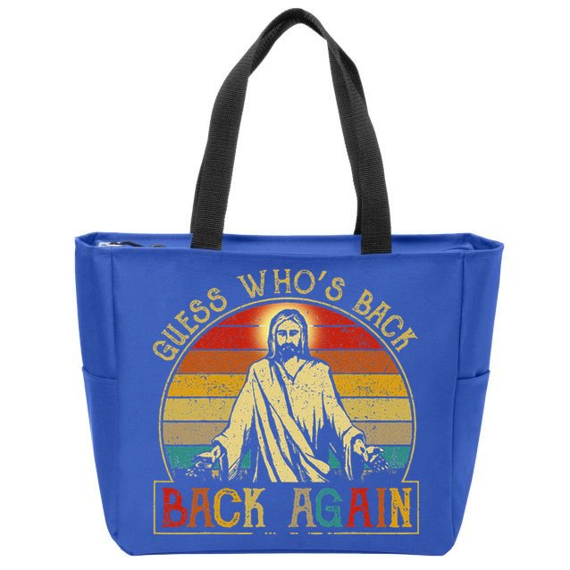 Guess Whos Back Jesus Easter Funny Religious Zip Tote Bag