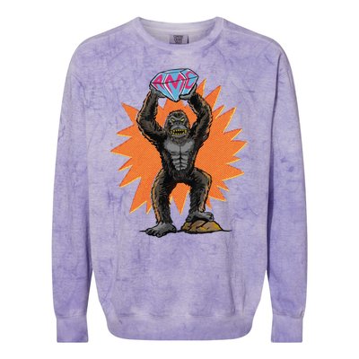 Gorilla With Big Diamond Colorblast Crewneck Sweatshirt