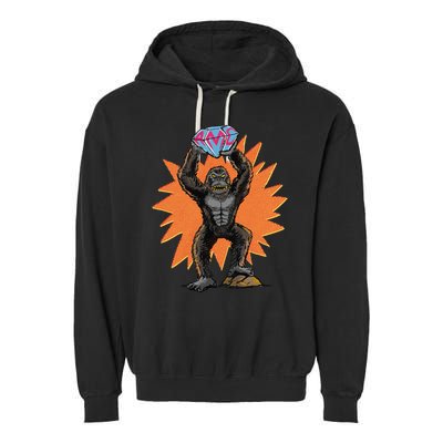 Gorilla With Big Diamond Garment-Dyed Fleece Hoodie