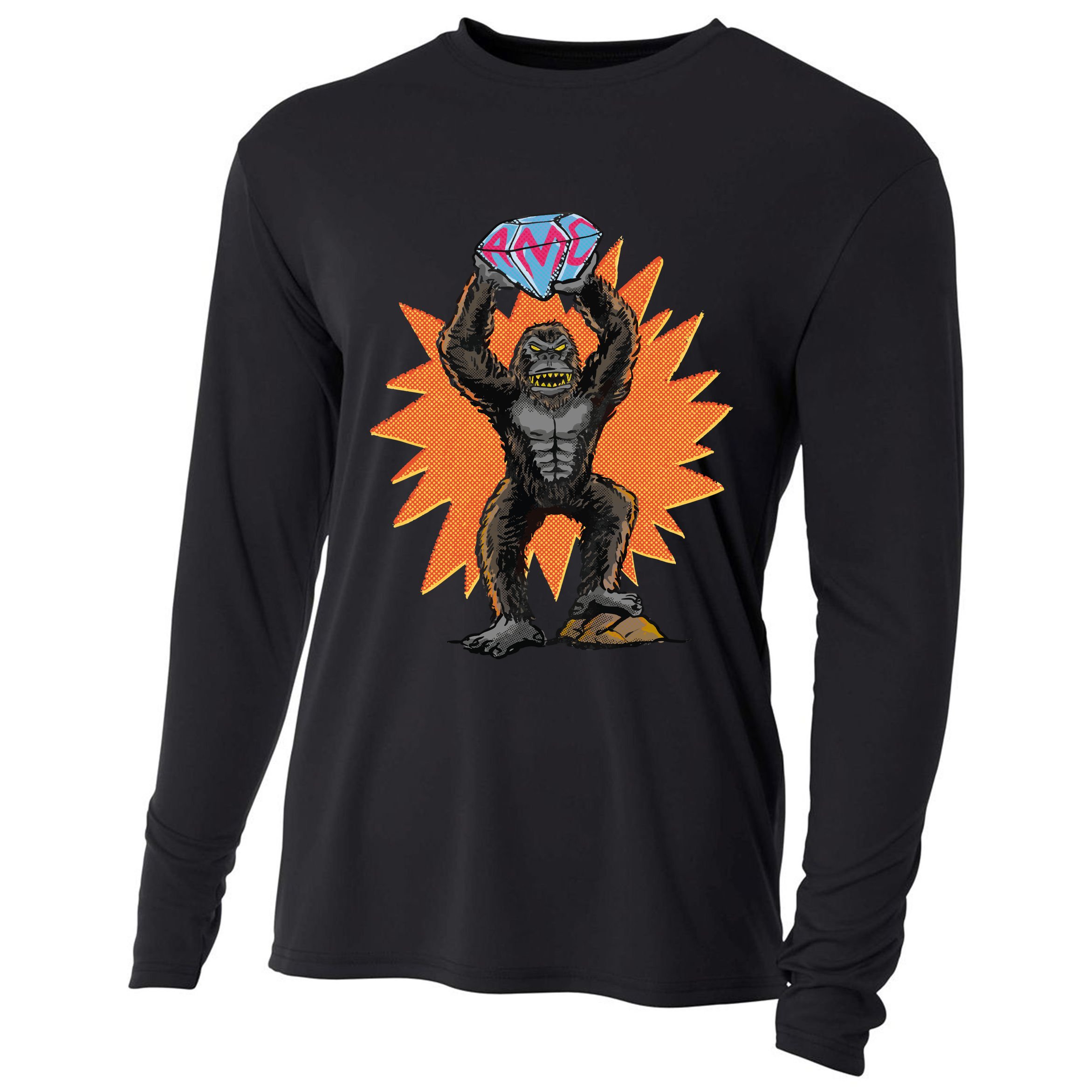 Gorilla With Big Diamond Cooling Performance Long Sleeve Crew