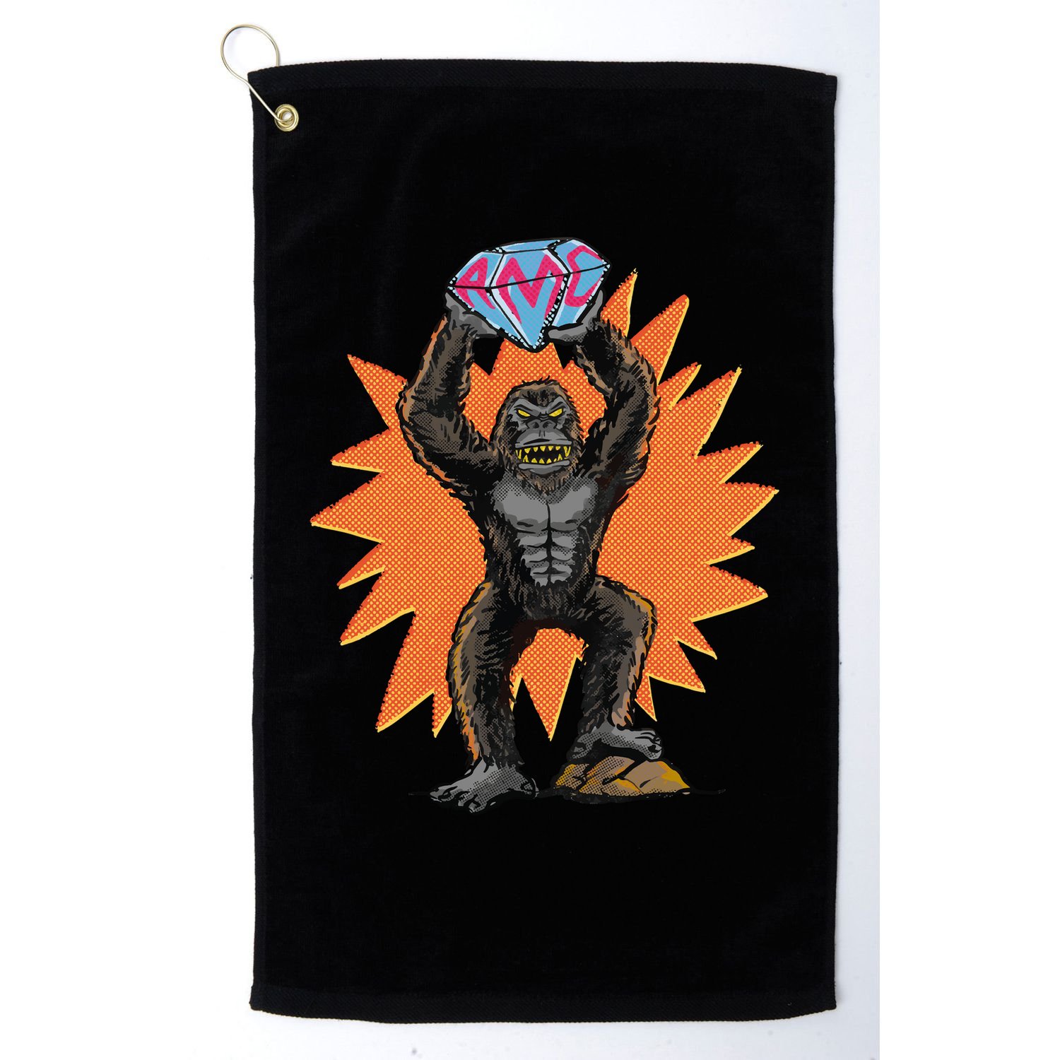 Gorilla With Big Diamond Golf Towel