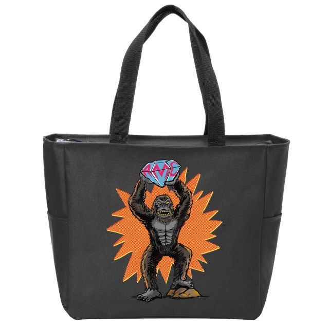 Gorilla With Big Diamond Zip Tote Bag