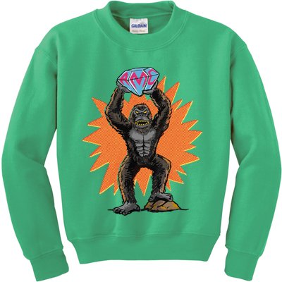 Gorilla With Big Diamond Kids Sweatshirt