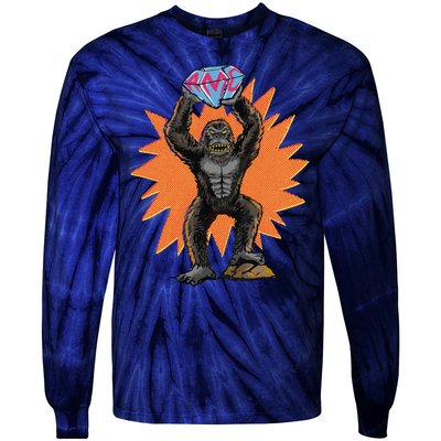 Gorilla With Big Diamond Tie-Dye Long Sleeve Shirt