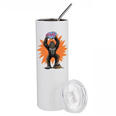 Gorilla With Big Diamond Stainless Steel Tumbler