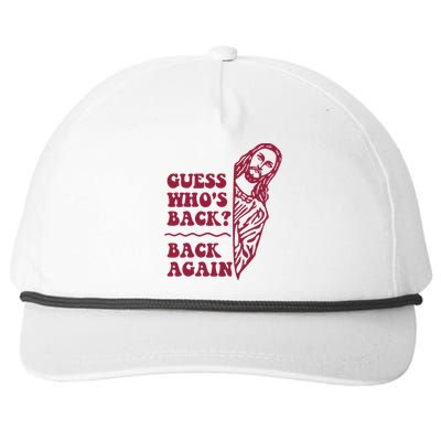 Guess Who's Back Back Again Happy Easter! Jesus Christian Snapback Five-Panel Rope Hat