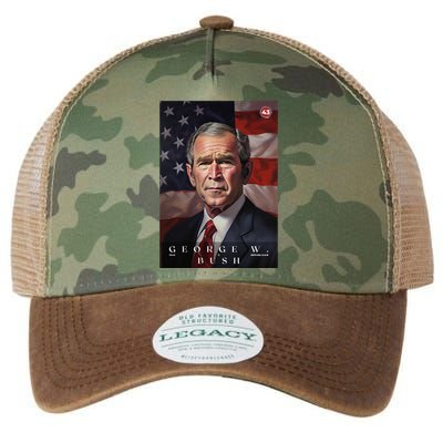 George W. Bush 43rd President Of The United States Portrait Legacy Tie Dye Trucker Hat