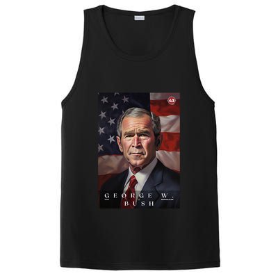 George W. Bush 43rd President Of The United States Portrait PosiCharge Competitor Tank
