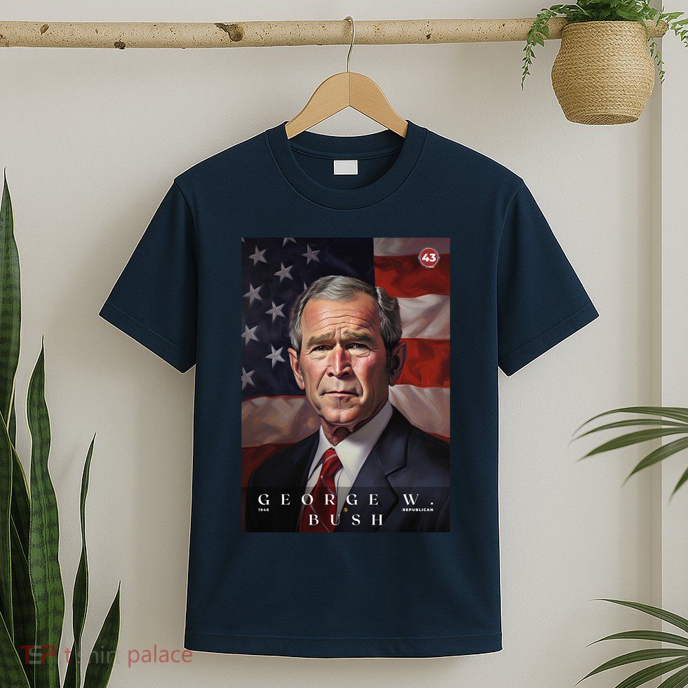 George W. Bush 43rd President Of The United States Portrait T-Shirt