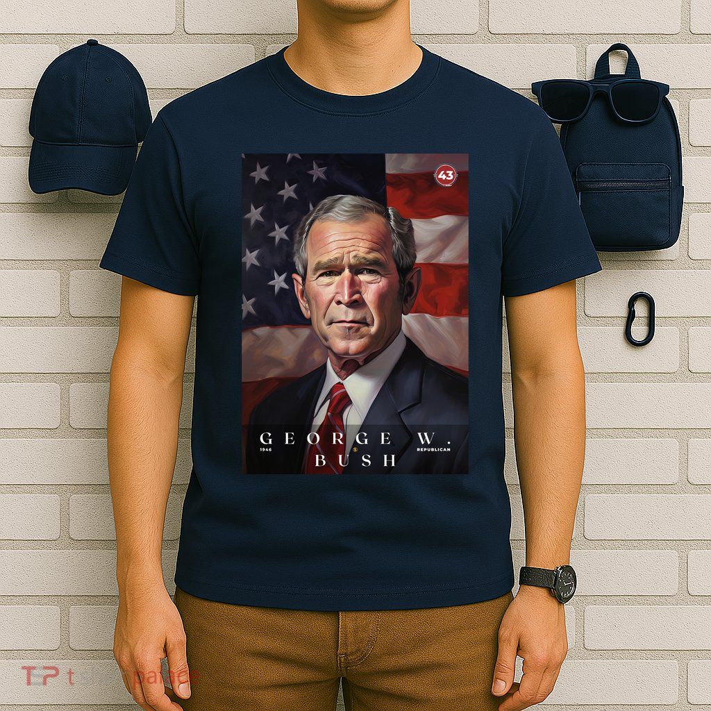 George W. Bush 43rd President Of The United States Portrait T-Shirt