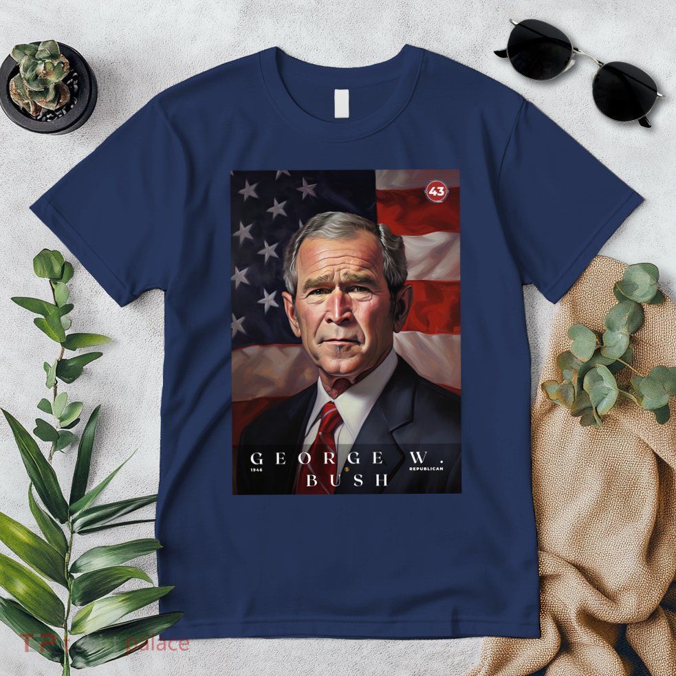 George W. Bush 43rd President Of The United States Portrait Premium T-Shirt