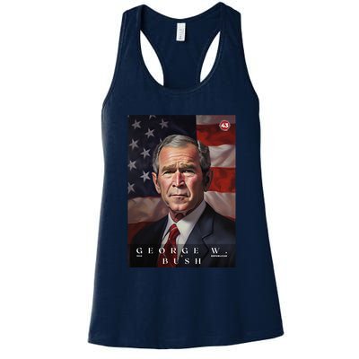 George W. Bush 43rd President Of The United States Portrait Womens Tank Top