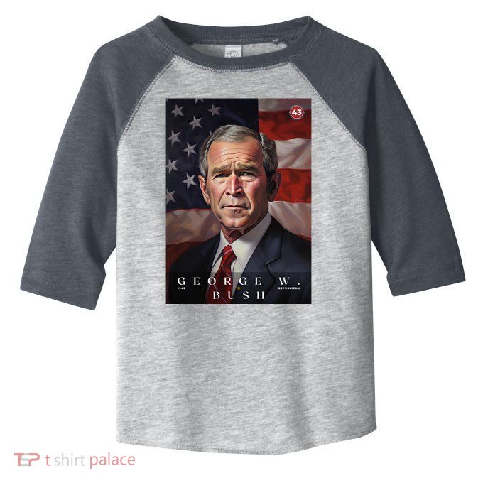 George W. Bush 43rd President Of The United States Portrait Toddler Fine Jersey T-Shirt