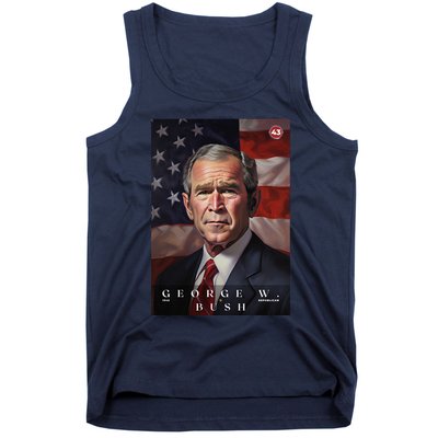 George W. Bush 43rd President Of The United States Portrait Tank Top