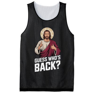 Guess Whos Back Again Jesus Funny Easter God Son Mesh Reversible Basketball Jersey Tank