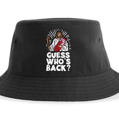 Guess Whos Back Jesus Easter Funny Religious Sustainable Bucket Hat