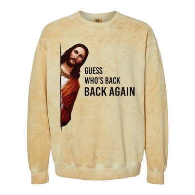 Guess Who's Back Back Again Easter Jesus Christian Gifts Colorblast Crewneck Sweatshirt