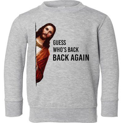 Guess Who's Back Back Again Easter Jesus Christian Gifts Toddler Sweatshirt