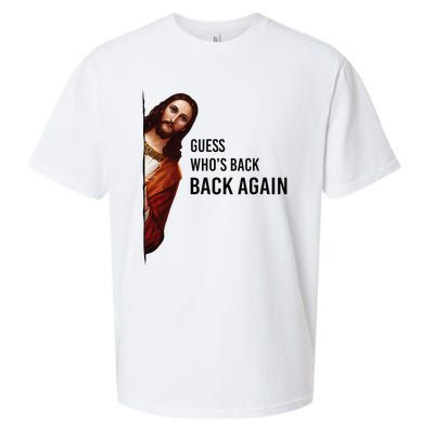 Guess Who's Back Back Again Easter Jesus Christian Gifts Sueded Cloud Jersey T-Shirt