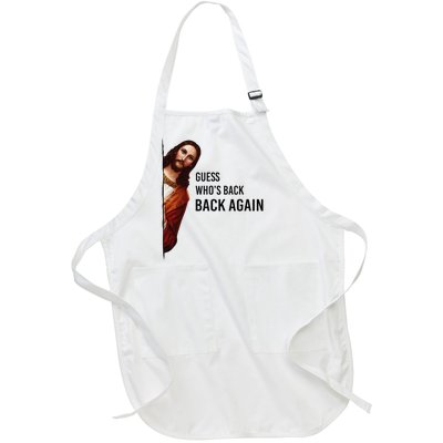 Guess Who's Back Back Again Easter Jesus Christian Gifts Full-Length Apron With Pockets