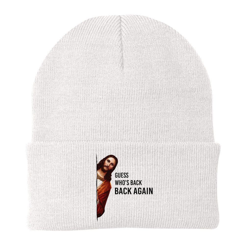 Guess Who's Back Back Again Easter Jesus Christian Gifts Beanie