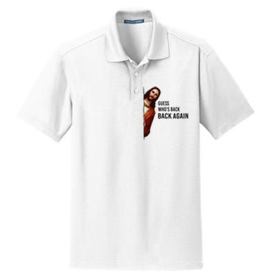 Guess Who's Back Back Again Easter Jesus Christian Gifts Dry Zone Grid Polo