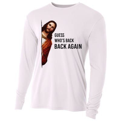 Guess Who's Back Back Again Easter Jesus Christian Gifts Cooling Performance Long Sleeve Crew